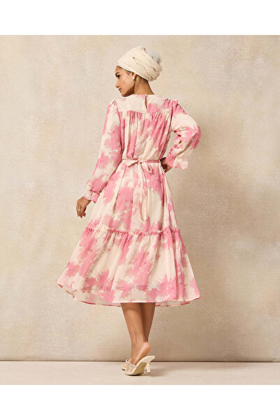 REDTAG Women Pink And Ivory Printed Dress