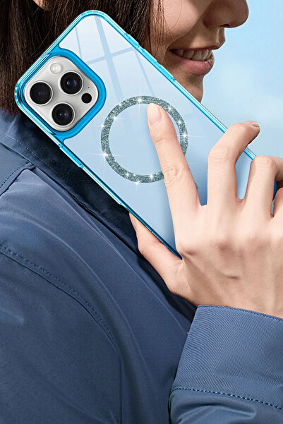 NewFace Mtxdpn Apple iPhone 15 Plus Live Diamond Magsafe Cover (134003) - Transparent