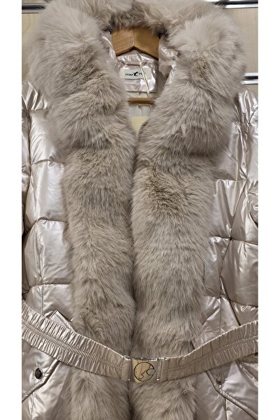 Park Moda Furry Shiny Quilted Coat