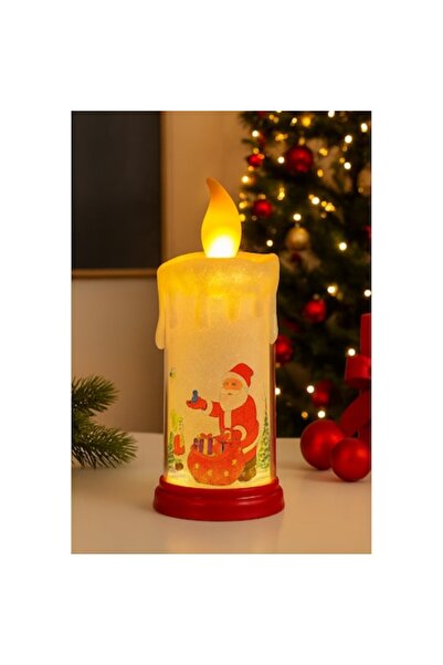 OEM LED Christmas Decorative Candle, Santa Claus Model, Batteries & Gift Box Included, 22 cm, White/Red