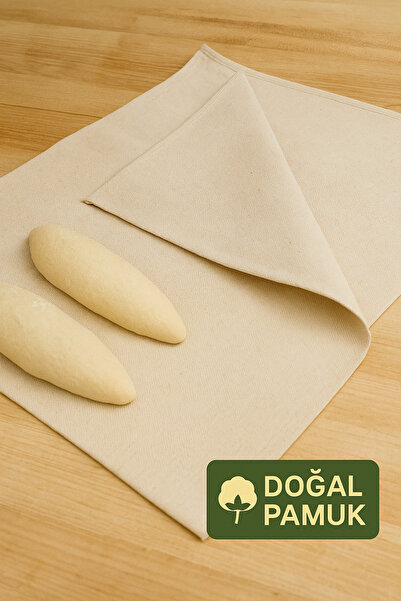 ÇIQRIK HOME Dough Bread Making Cloth 1 Piece Cotton Natural Cloth with Stitched Edges 50 X 70