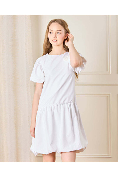 REDTAG Senior Girls White Embellished Dress