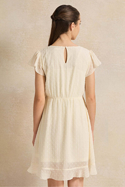 REDTAG Senior Girls White Chiffon Dress