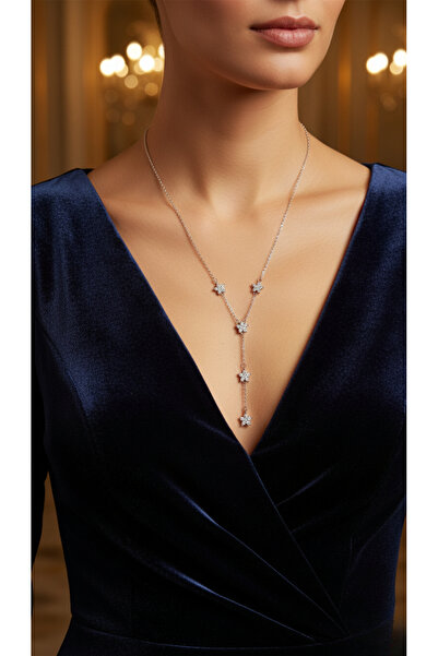 Zarene Silver Yıldız Salkımı Kolye 925 Ayar