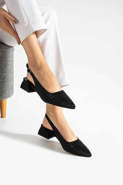 apelles Shoes Stone Detail Open Back Heeled Shoes