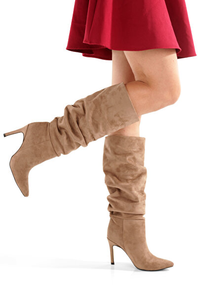 MİNNACE Γυναικείες Μπότες Vizyon Σουέτ με μυτερή μύτη, 9 εκ. λεπτό τακούνι, μ...