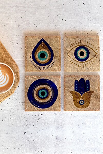 LİNOVERA Evil Eye Bead Stone Coaster