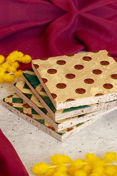 LİNOVERA Geometric Shapes Stone Coasters