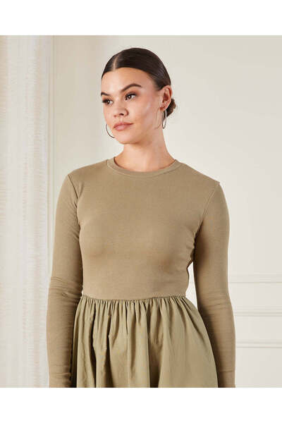 REDTAG Women Green Solid Dress