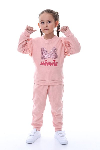 minikiss 2 Pieces Interlock Cotton Bottom Top Girl Children's Two-Piece Set