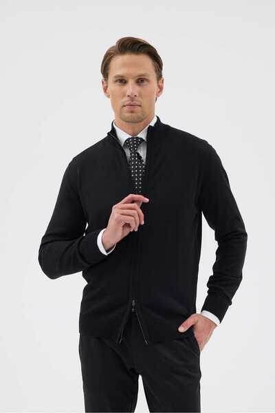 Paşahan Double Zippered Wool Knit Cardigan