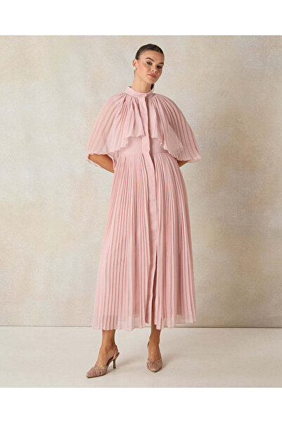 REDTAG فستان نسائي وردي مطوي