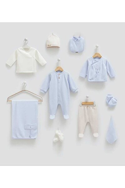 Caramell İncibaby 100% Cotton Sport Size 10-Piece Baby Boy Hospital Discharge Set 0-3 Months