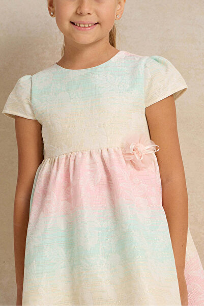 REDTAG Girls Multicolor Floral Dress With Corsage