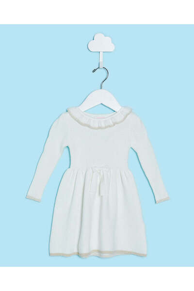 REDTAG Infant Girls Ivory Knitted Dress