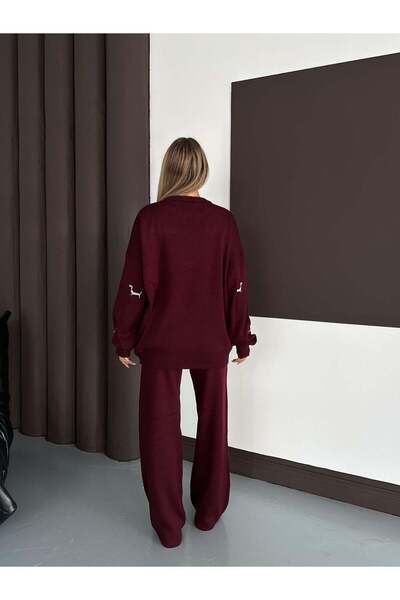 REDMİNA fashion Cute Dog Embroidered Knitwear Set