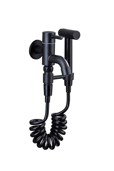 ambrasmart Set de dus de tip bideu cu pulverizator de apa si robinet pentru t...