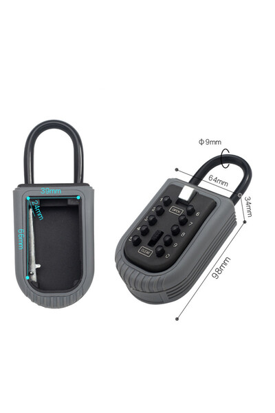 ambrasmart Ambrasmart key deposit box, black, metal lock with combination code, ideal for home, hotel or Airbnb