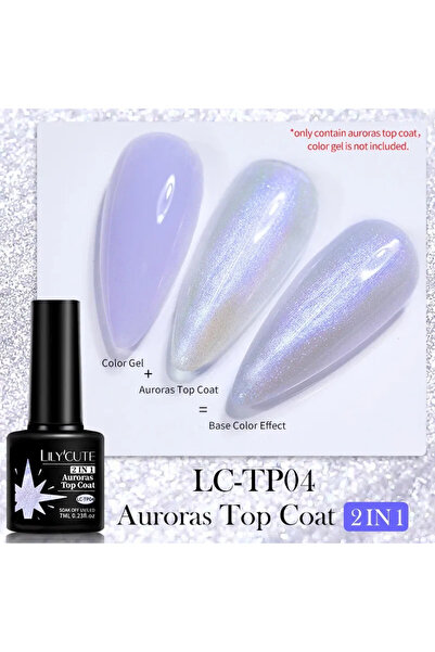 Born Pretty Lily Cute 2in1 Auroras Top Coat/2'si 1 Arada Aura Top Coat(TP04)-7ml
