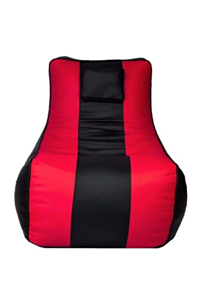 Marktna Black and red leather bean bag lounge chair - comfortable modern design