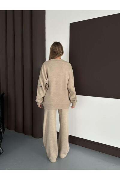 REDMİNA fashion Cute Dog Embroidered Knitwear Set