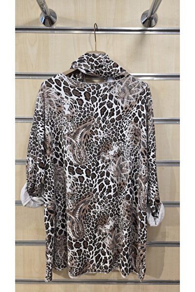 Park Moda Bluză cu șal leopard