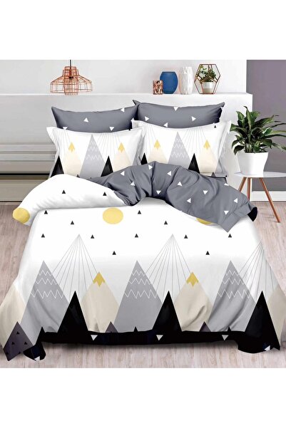 Casa de Vis Double Bed Sheet Set, 6 Pieces, Satin Cotton, 220 x 230 cm, Onlin...