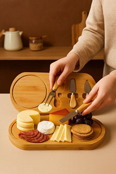 CasaPetra Cheese Cutting and Presentation Set Wooden