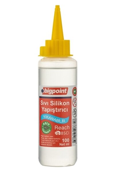 Bigpoint | Sıvı Silikon Yapıştırıcı, Su Bazlı, Iz Bırakmayan - Çok Amaçlı Yapıştırıcı, 100 ml