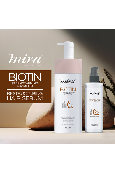MIRA PROFESSIONAL Biotin Strengthening Shampoo 750ml And Mira Restructuring H...
