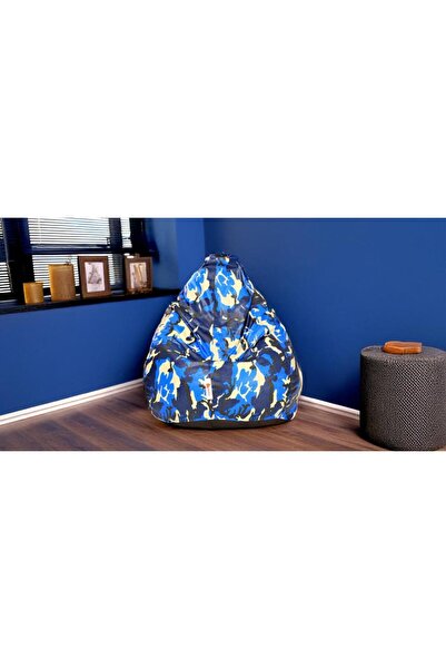 Marktna Blue Camouflage Bean Bag - Comfortable Modern Design