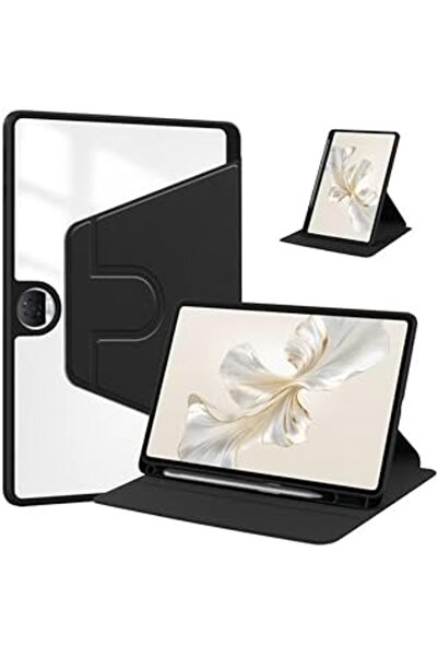 URBBKING جراب دوار 360 درجة لجهاز Honor Pad 9 مقاس 12.1 بوصة مع حامل قلم رصاص، أسود