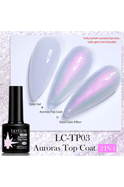 Born Pretty Lily Cute 2in1 Auroras Top Coat/2'si 1 Arada Aura Top Coat(TP03)-7ml