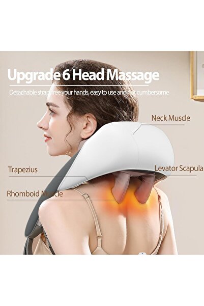 Denx Mini Shiatsu Back Neck Massager, Shoulder & Neck Massager with Heat for Pain Relief, HJ-188