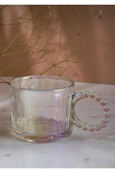 PİNK DESİGN KİTCHEN Lüster 4-Piece 200ml Bead Handle Mug