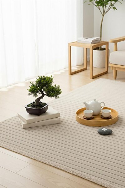 outlet halı deposu istanbul halı deposu Bej Yumuşak Tuşeli Modern Petra Kesme...