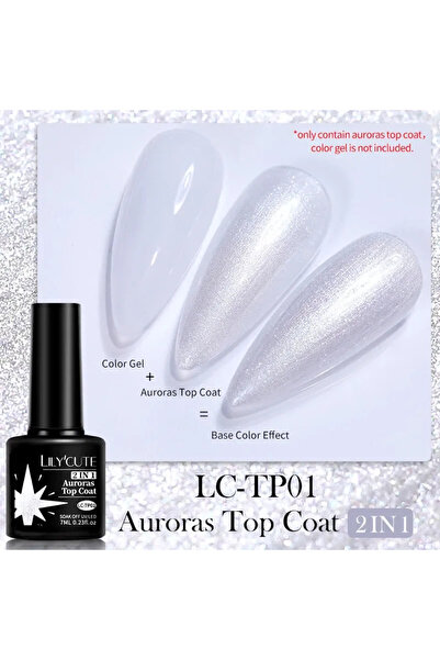 Born Pretty Lily Cute 2in1 Auroras Top Coat/2'si 1 Arada Aura Top Coat(TP01)-7ml