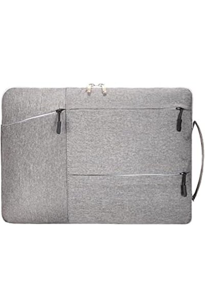 007 جراب كمبيوتر محمول مقاس 15.6 بوصة لأجهزة MacBook Air/Pro والأجهزة اللوحية - مقاوم للماء مع جيب (رمادي)