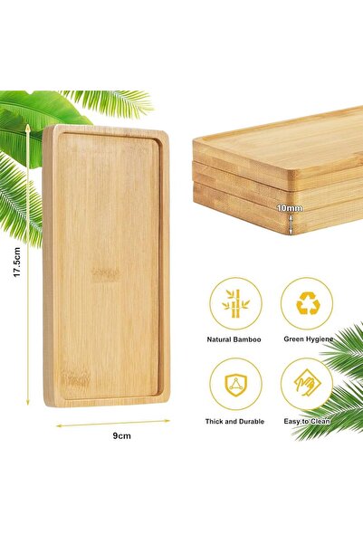 mucit home Bamboo Rectangular Presentation and Serving Tray - Wooden Tray - Oil Pot Base 1 Piece