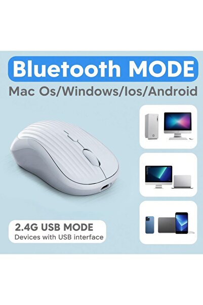 KASTWAVE 2-in-1 Wireless Bluetooth Mouse (BT5.0/3.0 + 2.4GHz), Silent, Rechargeable