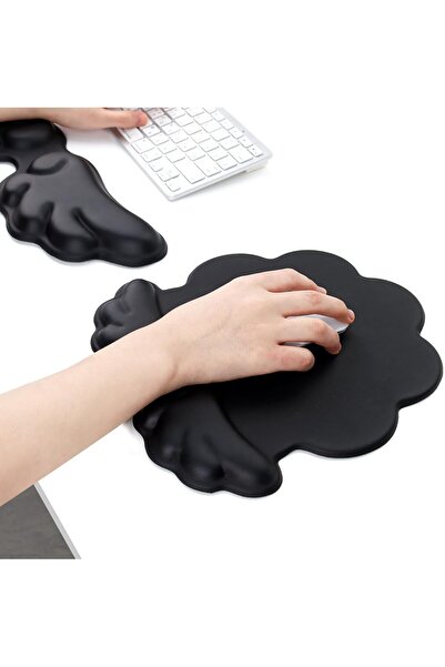KASTWAVE 2-Piece Keyboard & Mouse Wrist Rest Set — Memory Foam, Non-Slip, Cloud-Shaped Ergonomic