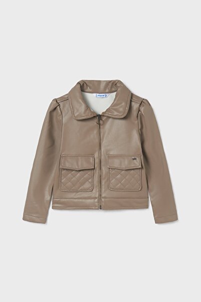 MAYORAL Girl's Leather Jacket with Pockets