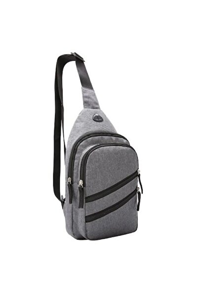 Wonderland Men's shoulder bag, grey, 18 x 8 x 32 cm