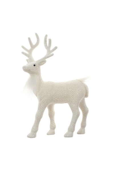 ANTBRO figurină decorativă de Crăciun ren, alb, 14x21 cm