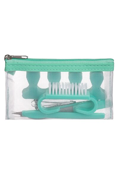 OEM Manicure & Pedicure Set Green with Transparent Pouch 12.5x7cm - 6 pieces