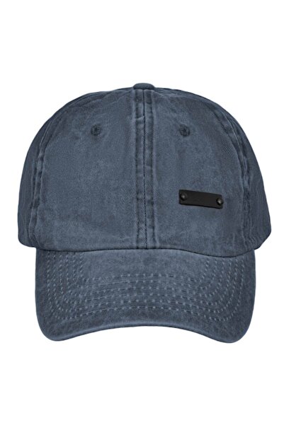 OEM Șapcă albastră din bumbac cu etichetă metalică pentru bărbați