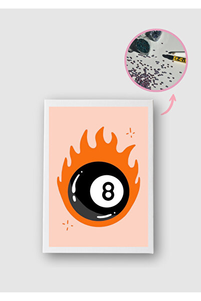 Piece Of Date 8 Ball - Diamond Painting, Elmaslı Goblen, Mozaik Tablo, Taş Işleme - Tuval Pres 18x24