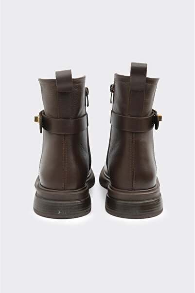 derinet Hakiki Deri Fermuarlı Kadın Bot