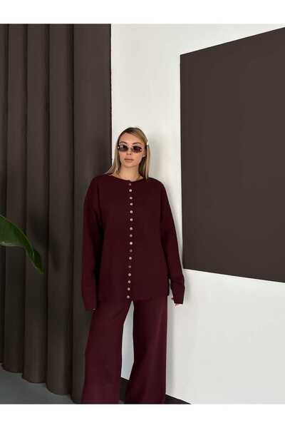 REDMİNA fashion Buttoned Front Flowy Knitwear Two-Piece