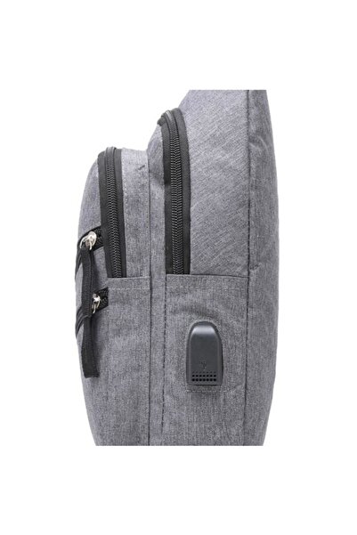 Wonderland Men's shoulder bag, grey, 18 x 8 x 32 cm